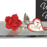 Handmade Red Rose for Wonderful Wife, Glass Figurine, I Love You Gifts, Romantic Gift for Her, Anniversary Gifts