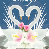 Forever and Always Glass Swan Figurine Romantic Handcrafted Gift