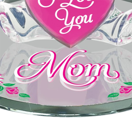 Love You Mom Bear Figurine | Glass Bear Mother’s Day Gift Décor