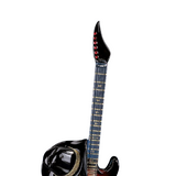 Country Glass Guitar Figurine with Black Hat Music Gift with Crystals & Gold