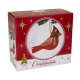 Cardinal Ornament Handcrafted Glass Bird Holiday Decoration with Crystals