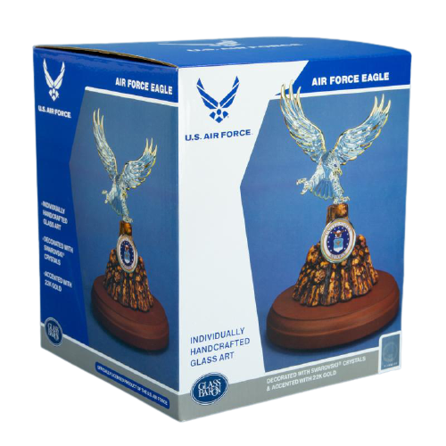 Glass Baron U.S. Air Force Eagle Figurine Military Veteran Statue