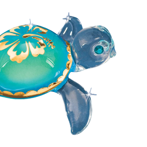 Aloha Sea Turtle Figurine, Handcrafted Glass Turtle, Handmade Sea Turtle Gift, Sea Glass Art, Animal Figurine, Sea Life Decor
