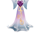 Lavender Angelique Angel Figurine, Handcrafted Glass Angel, Crystals Angel Gift, Angel Statue, Holiday Gifts for Her/Him, Home Decor