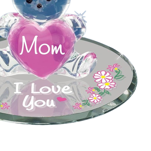 Glass Collectible Figurine Handcrafted Love You Bear