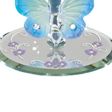 Blue Butterfly Figurine with Crystals Glass Butterfly Gift for Home Decor