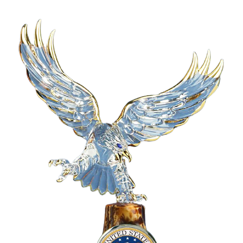 Glass Baron U.S. Air Force Eagle Figurine Military Veteran Statue