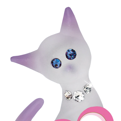 Glass Baron Pink Cat I Love Cats Figurine