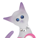 Pink Cat “I Love Cats” Figurine Handcrafted Glass Gift for Cat Lovers