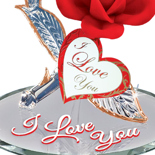 Glass Baron Red Rose with Hummingbird Handcrafted Collectible Figurine