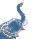 Handcrafted Glass Elephant with Gold and Crystal Accents