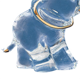 Handcrafted Glass Elephant with Gold and Crystal Accents