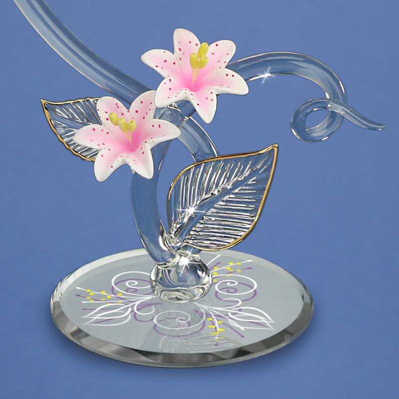 Glass Baron Large Hummingbird Feeder Figurine with Crystals Accents