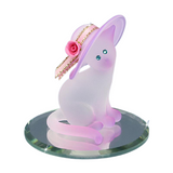 Cute Cat with Pink Hat Handcrafted Glass Figurine for Cat Lovers
