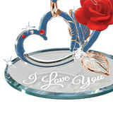 Hummingbird Figurine with Rose & Heart  I Love You Gift Decor