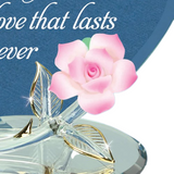 Mom You Fill My Heart Handcrafted Rose Figurine with Gold Accents