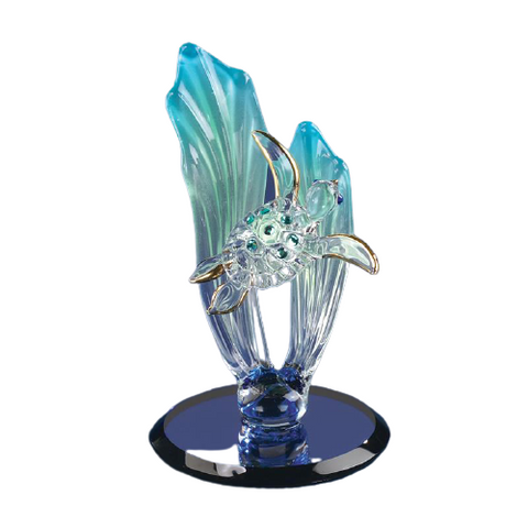 Sea Turtle Figurine β Handcrafted with Crystals & 22kt Gold Accents