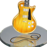 Handcrafted Glass Classic Woodgrain Guitar Figurine Gift Decor