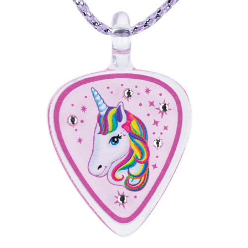 Pretty Unicorn Necklace | Unicorn Pendant Gift on Purple Cord
