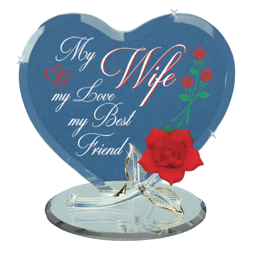 To My Wife Gift Figurine, Red porcelain Rose, Anniversary Gift for Wife, Mother's Day Gift for Her