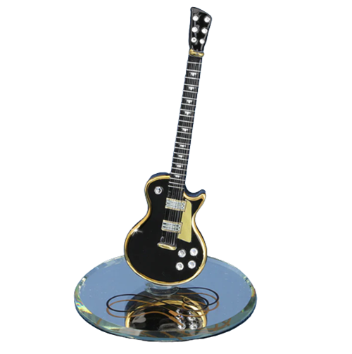 Glass Baron Classic Black Guitar Collectible Figurine