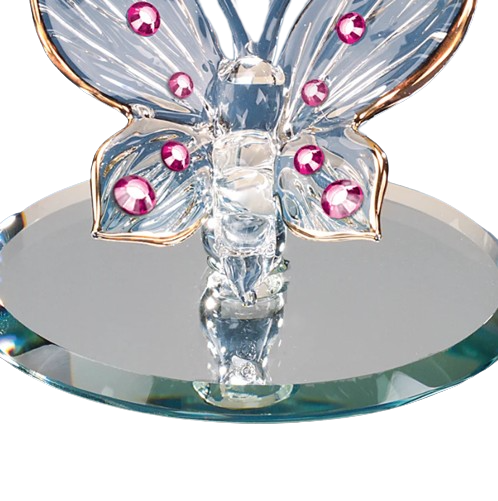 Pink Crystals Butterfly, Crystals Figurine, Glass Butterfly, Handmade Butterfly, Mothers Day, Holiday Gift, Home Decor