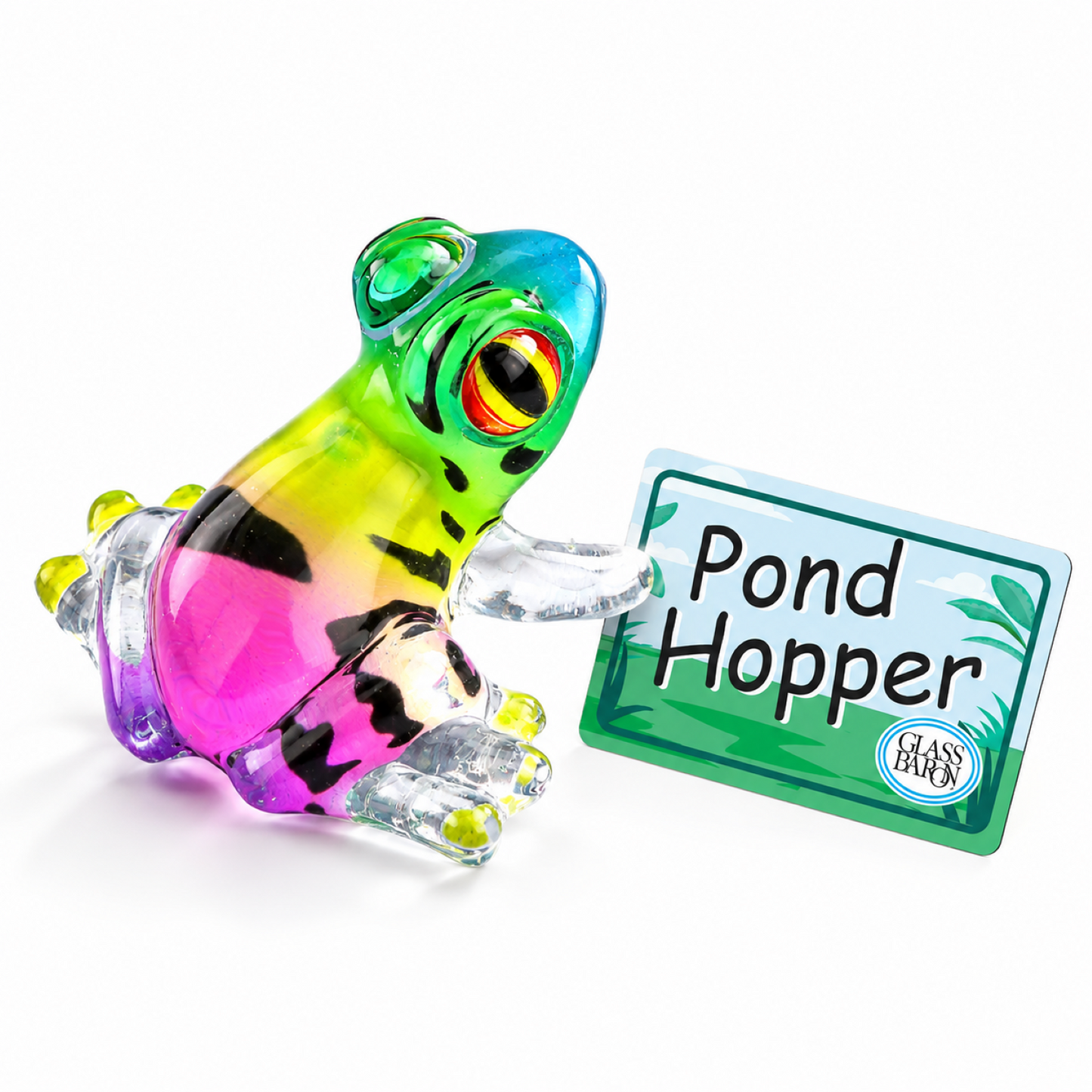 Mini Glass Frog Figurine Handcrafted Pond Hopper Frog Gift & Nature Decor