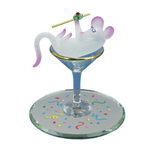 Martini Mouse Glass Figurine Handcrafted Collectible Party Decor Gift