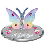 Glass Rainbow Butterfly, Handcrafted Butterfly Figurine, Mother’s Day Gift Home Decoration