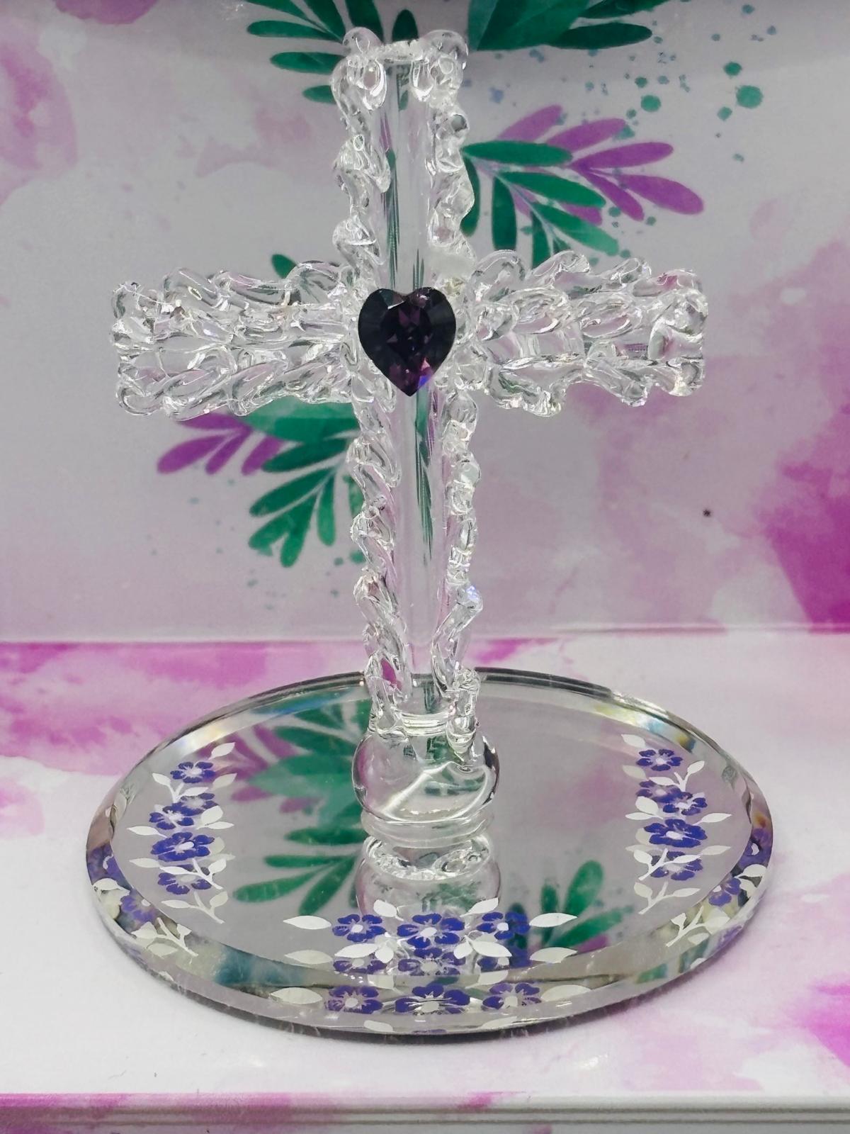 Christian Cross Glass Art Gift Box – Faith Decor, Religious Gift, Trust in the Lord