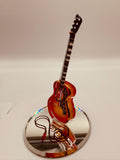 Acoustic Cherry Guitar Glass Figurine | Music Lover & Musician Gift Decor