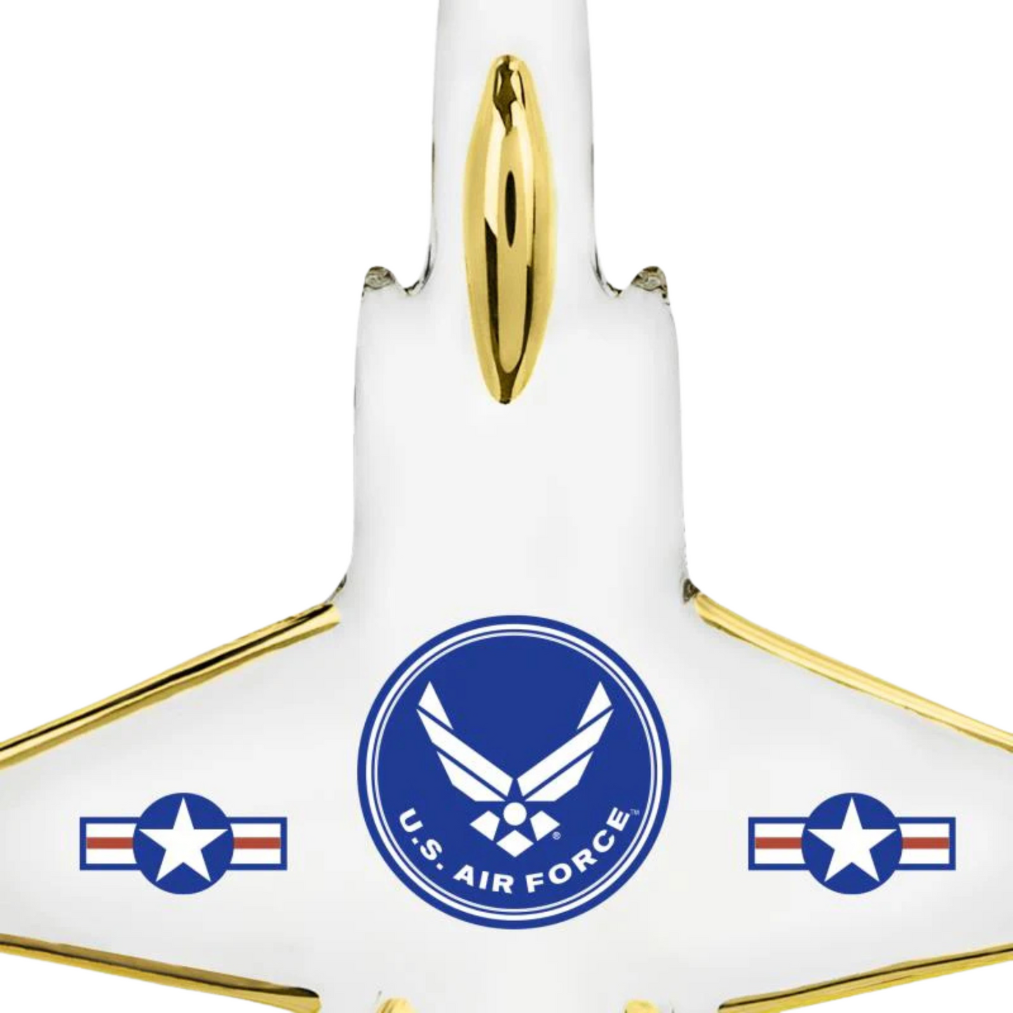 U.S. Air Force F-35 Jet Ornament Handcrafted Glass Military Keepsake