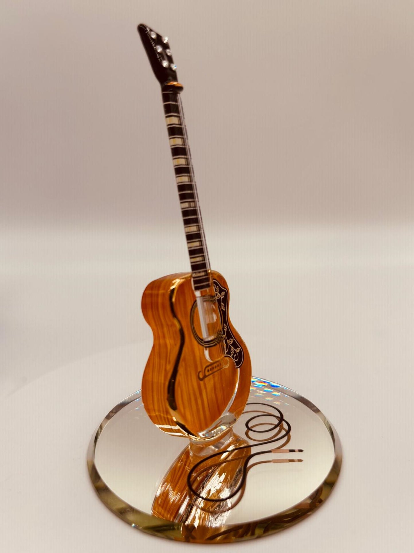 Acoustic Guitar Glass Figurine | Music Lover & Musician Gift Decor