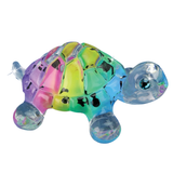 Snow Cone Turtle Figurine Handcrafted Glass Collectible with Blue Crystal Eyes