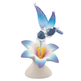 Blue Hummingbird on Lily Glass Figurine, Holiday Gift, Hummingbird Home Decor