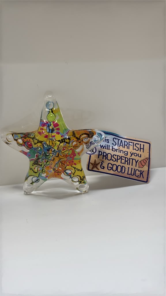 Tropical Beach Starfish Glass Figurine – Handcrafted Ocean Decor Gift
