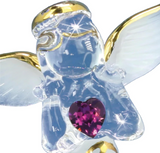 Angel By Your Side Figurine, Handcrafted Glass Angel, Angel Decor, Holiday Gifts