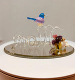 Mom "I Love You" Glass Figurine Hummingbird with Flowers Handcrafted Gift