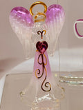 Angel By Your Side Glass Figurine | Handcrafted Angel with Crystal Heart Gift