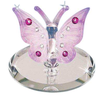 Glass Violet Butterfly with Crystals