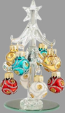 Glass Christmas Tree w/ Sparkly Ornaments ~  New in Box ~ Great Gift Idea ~ 4"