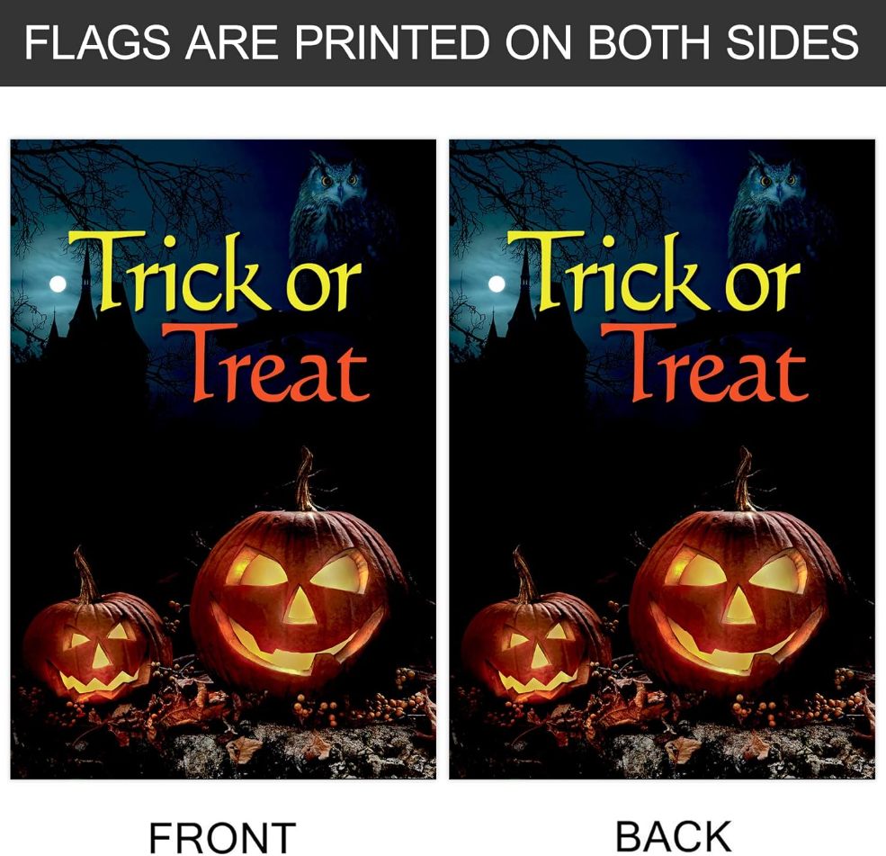 Morigins Jack Pumpkin Scary Halloween Double Sided Decorative House Flag 28"x40"