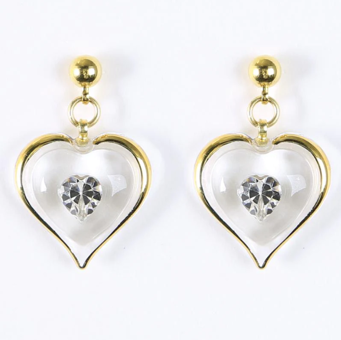 Glass Baron April Birthstone Earrings with 22kt Gold Accents