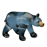 Protective Black Bear Figurine | Handcrafted Glass Bear Decor with Crystal Eyes