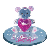 Mother's day Gift, I Love You Mom, Handcrafted Glass Bear Figurine, Animals Bear Gift, Gifts for Wife