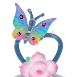 Butterfly Nature’s Beauty Figurine Handcrafted Glass Heart Sculpture with Crystals Romantic Home Decor Gift