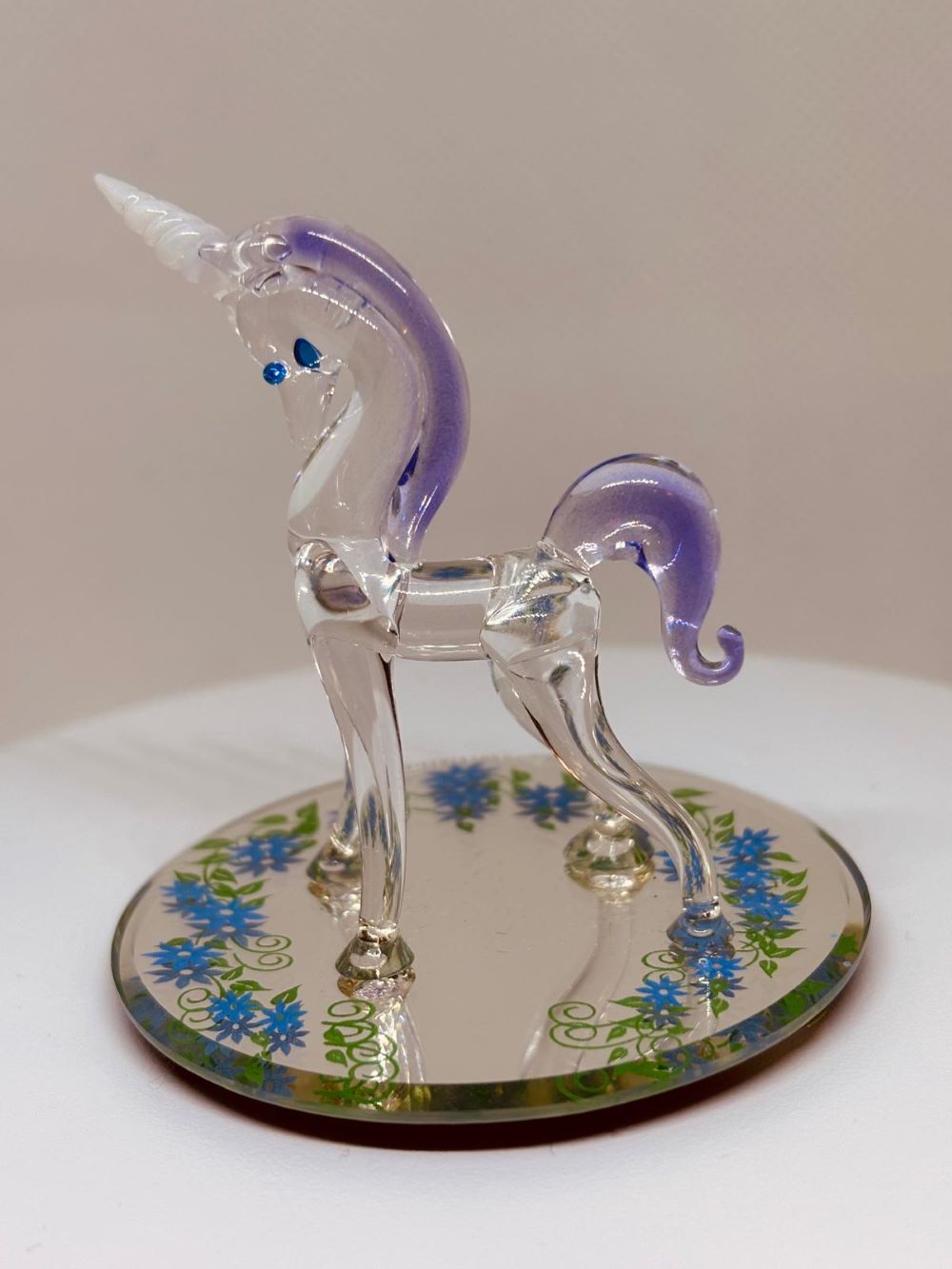 Unicorn Magical Garden Figurine | Handcrafted Glass Unicorn Decor