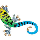 Handcrafted Colorful Glass Gecko Figurine | Tropical Coastal Home Décor Accent