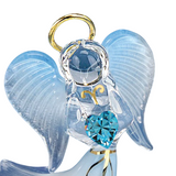 Blue Angel Figurine, Glass Angel Prayer, Christmas Gift, Home Decor