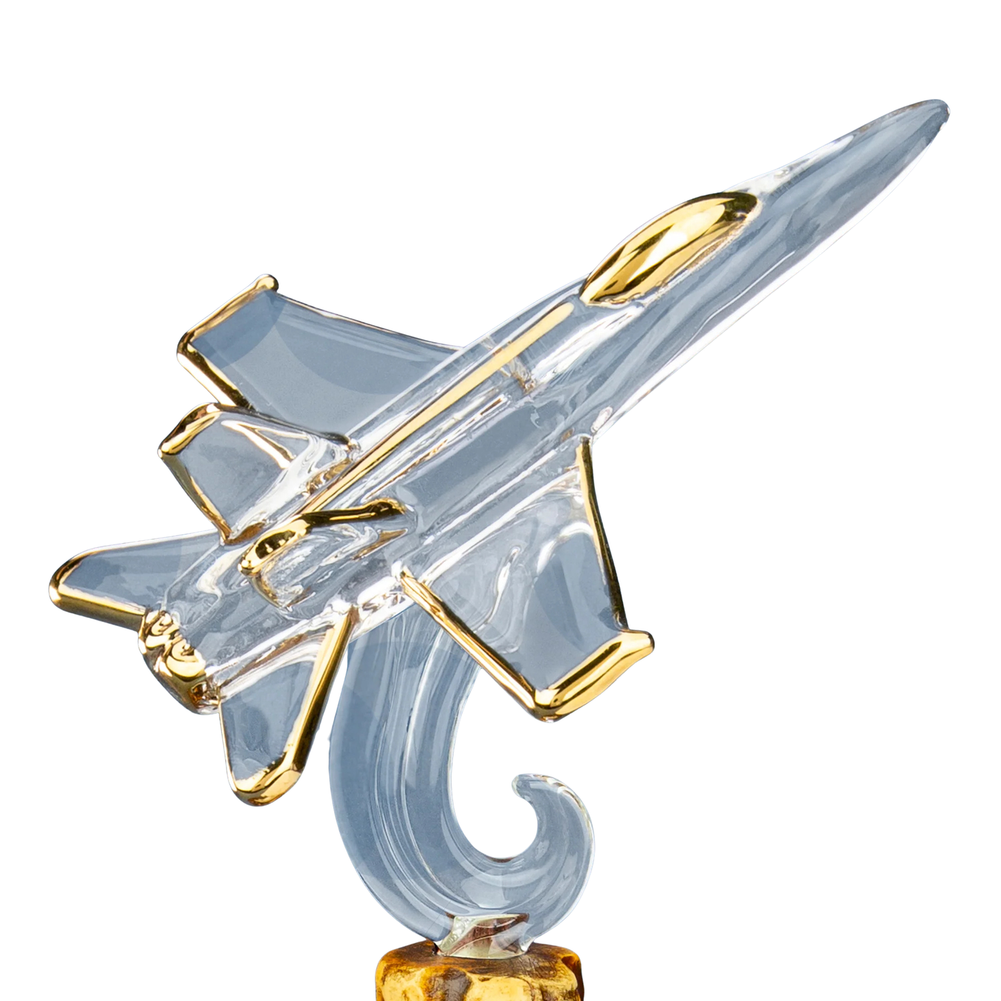 U.S. Navy F-18 Fighter Jet Glass Figurine Gift | Military Aviation Collectible Decor